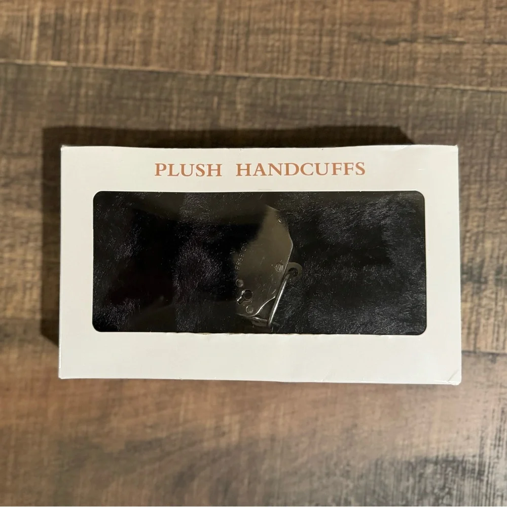 *NWT* Black Satin Sleep Mask and Furry Handcuffs Set
